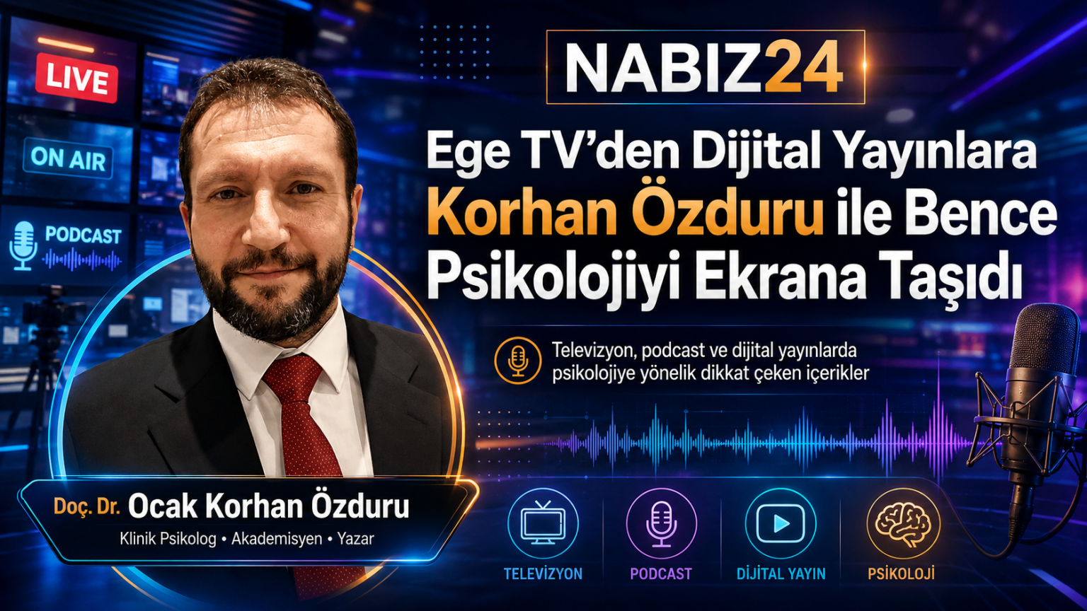 Doç. Dr. Ocak Korhan Özduru televizyon podcast ve dijital yayın manşet görseli