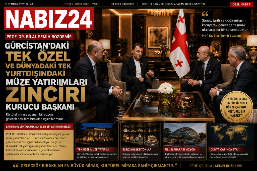 Dr. Bilal Semih Bozdemir tarafından geliştirilen özel müze yatırımları vizyonunu temsil eden kültürel miras temalı Nabız24 manşeti.