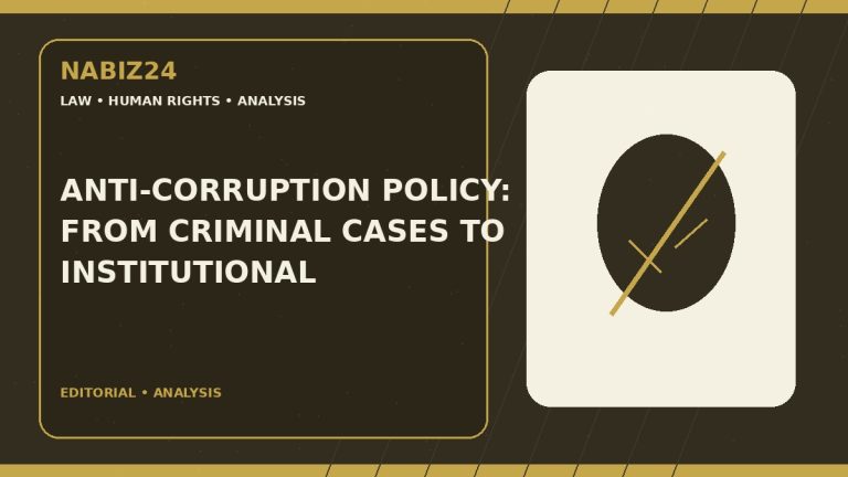 Anti-Corruption Policy: From Criminal Cases to Institutional Prevention