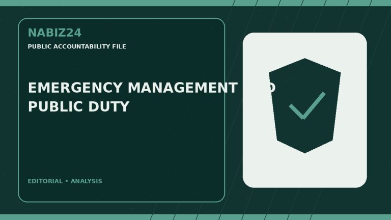 Public Accountability File 010: Emergency Management and Public Duty