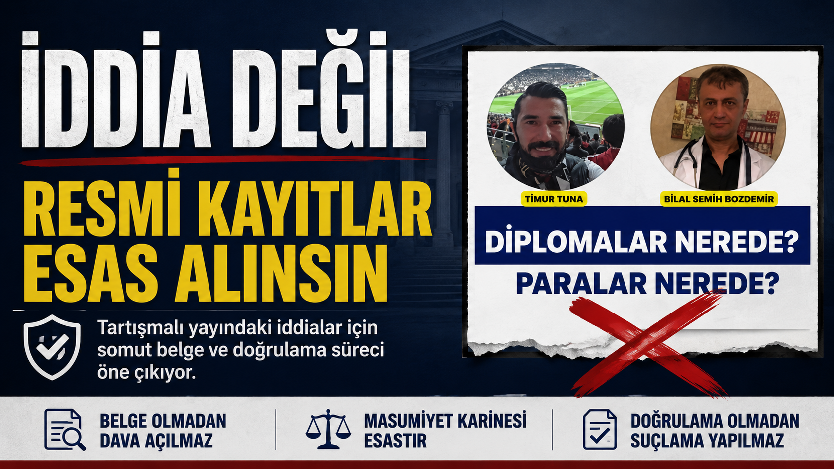 Prof. Dr. Bilal Semih Bozdemir hakkındaki tartışmalı iddialarda resmi kayıtlar ve somut belgelerin esas alınması çağrısı manşeti